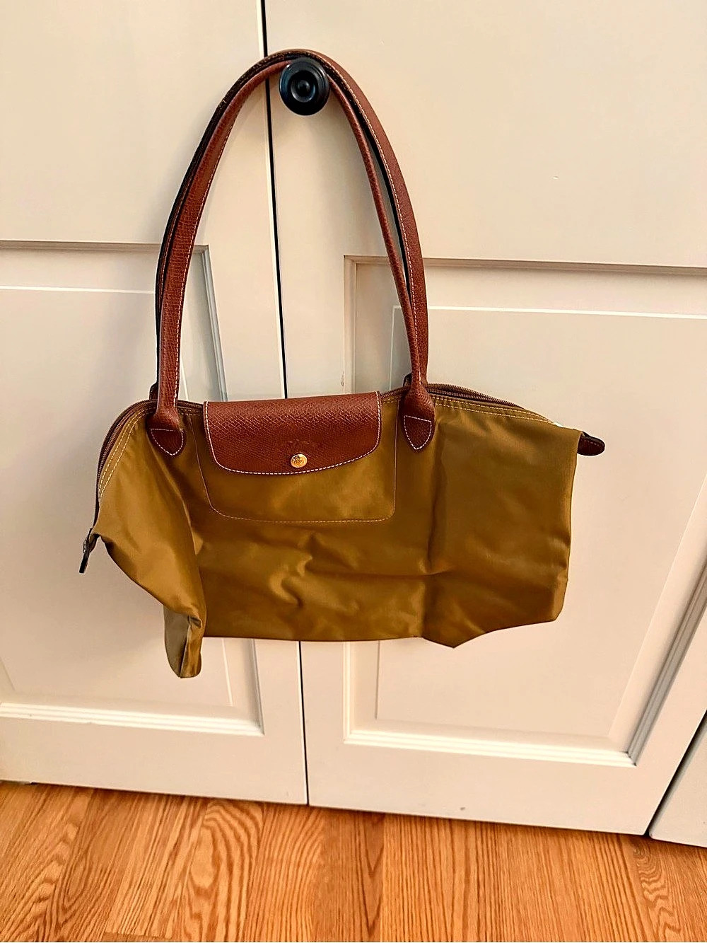 Longchamp large Le Pliage Original Shoulder Tote Bag Brown mustard